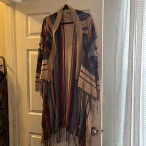 Long cardigan with tassels